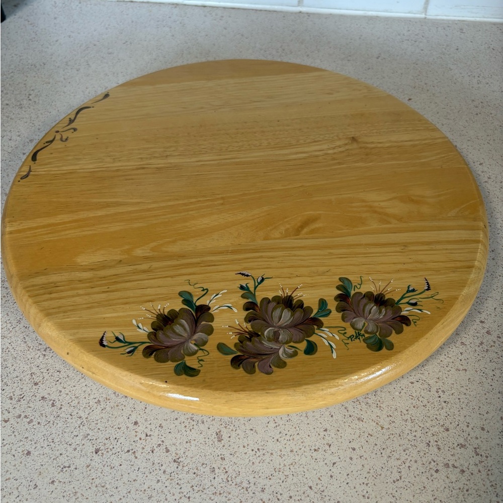 Hand-Painted Wooden Lazy Susan